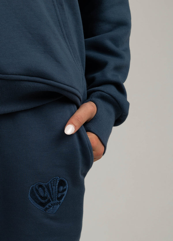 Love Magnet Metallic Logo Sweatpants – Midnight Bond Edition