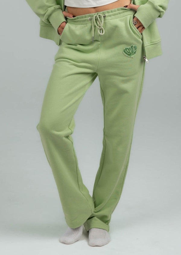 Love Magnet Beaded Logo Sweatpants – Lime Light Edition