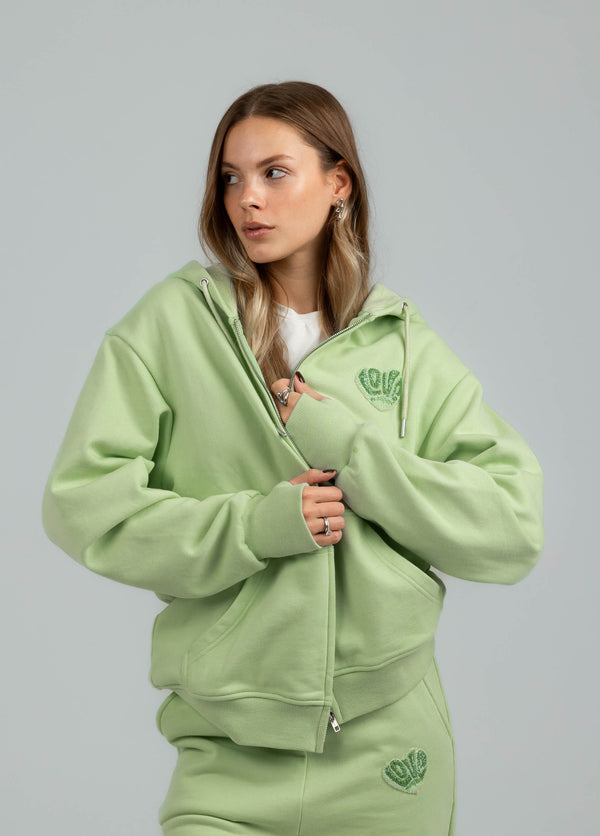 Love Magnet Beaded Logo Hoodie – Lime Light Edition