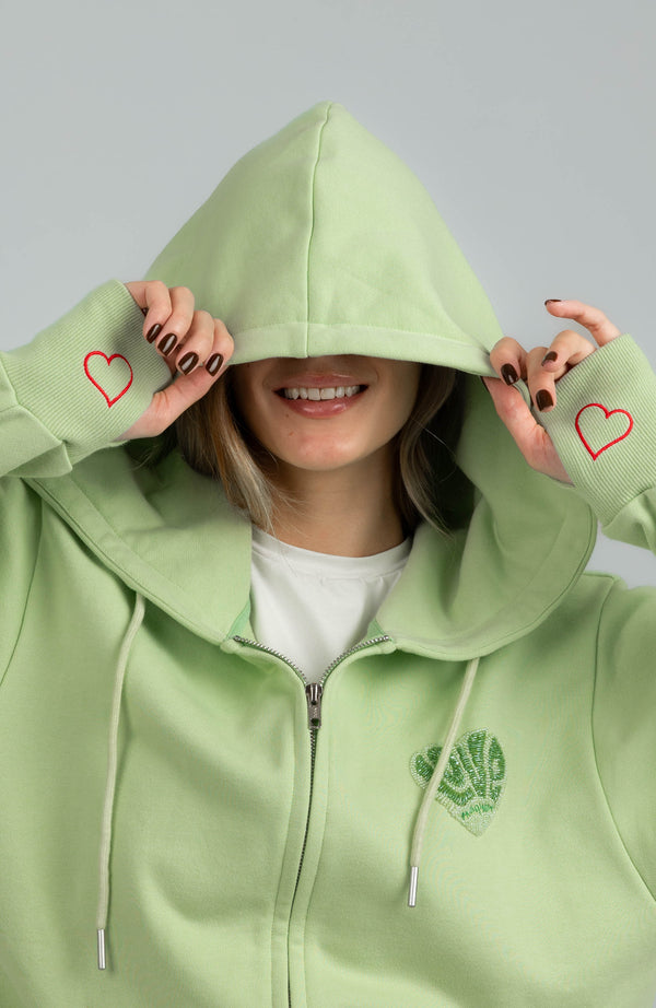 Love Magnet Beaded Logo Hoodie – Lime Light Edition