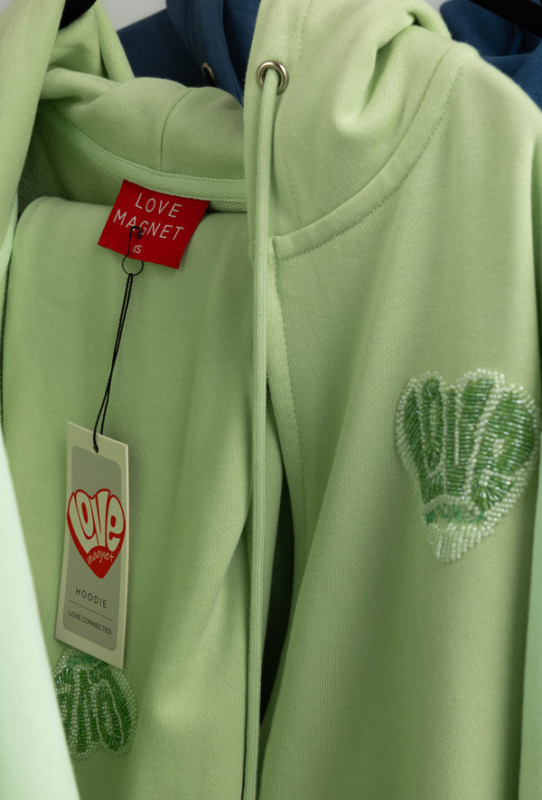 Love Magnet Beaded Logo Hoodie – Lime Light Edition